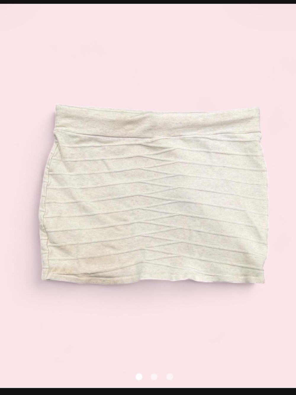 Cream Textured Mini Skirt - Women